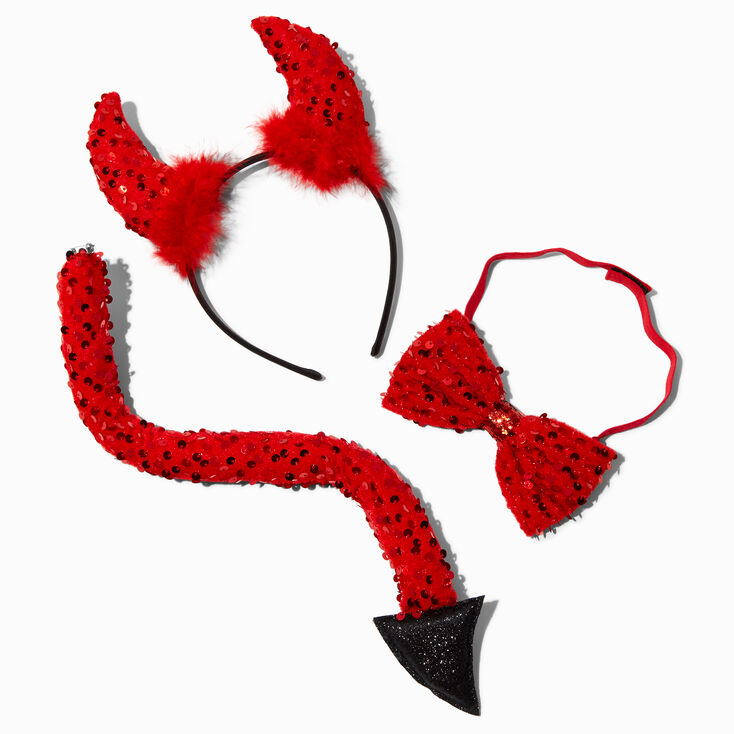 Ensemble de d&eacute;guisement &agrave; sequins diable rouge - Lot de 3,