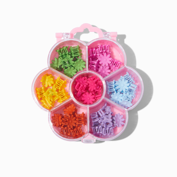 Claire&#39;s Club Rainbow Flower Mini Hair Claws - 20 Pack,