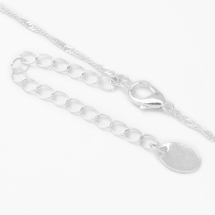 Silver-tone Cubic Zirconia Butterfly Pendant Necklace,