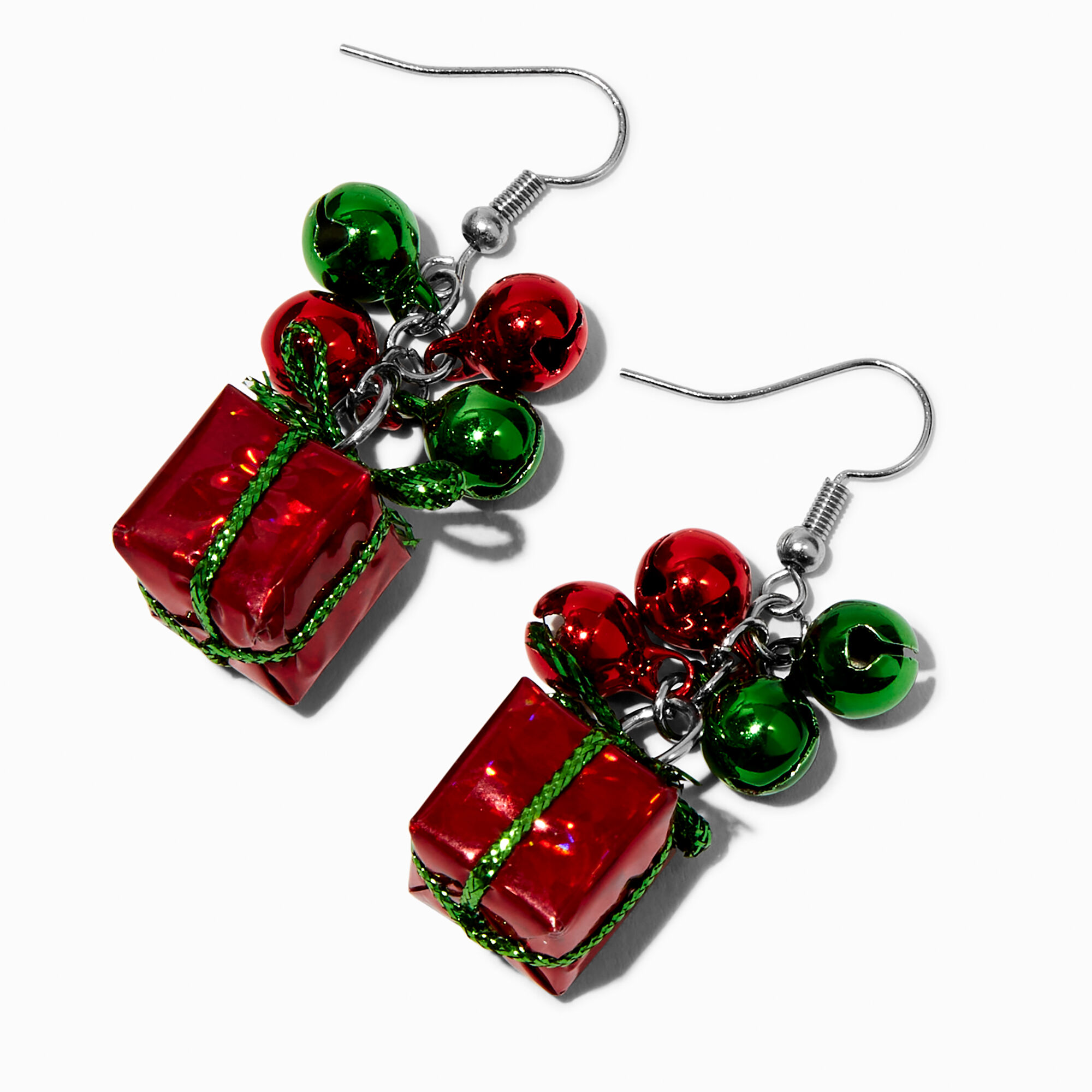 View Claires Jingle Bells Gift Box 15 Drop Earrings Red information
