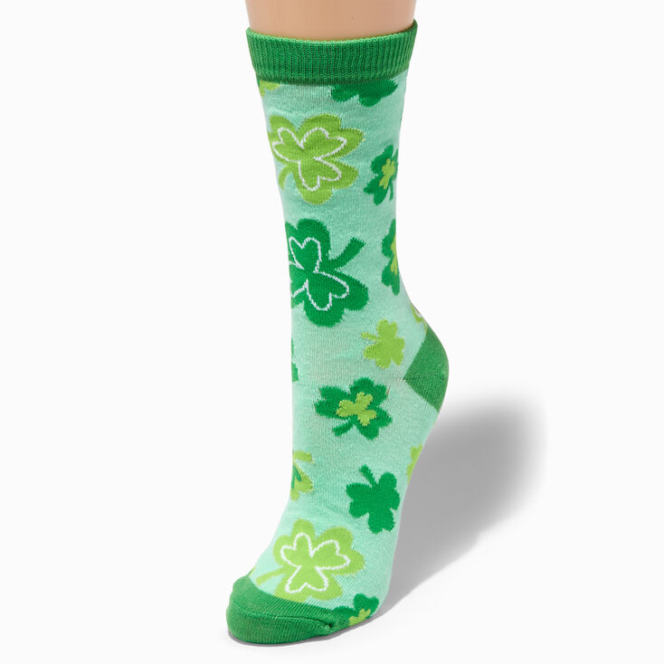 St. Patrick&#39;s Day Shamrocks Crew Socks,