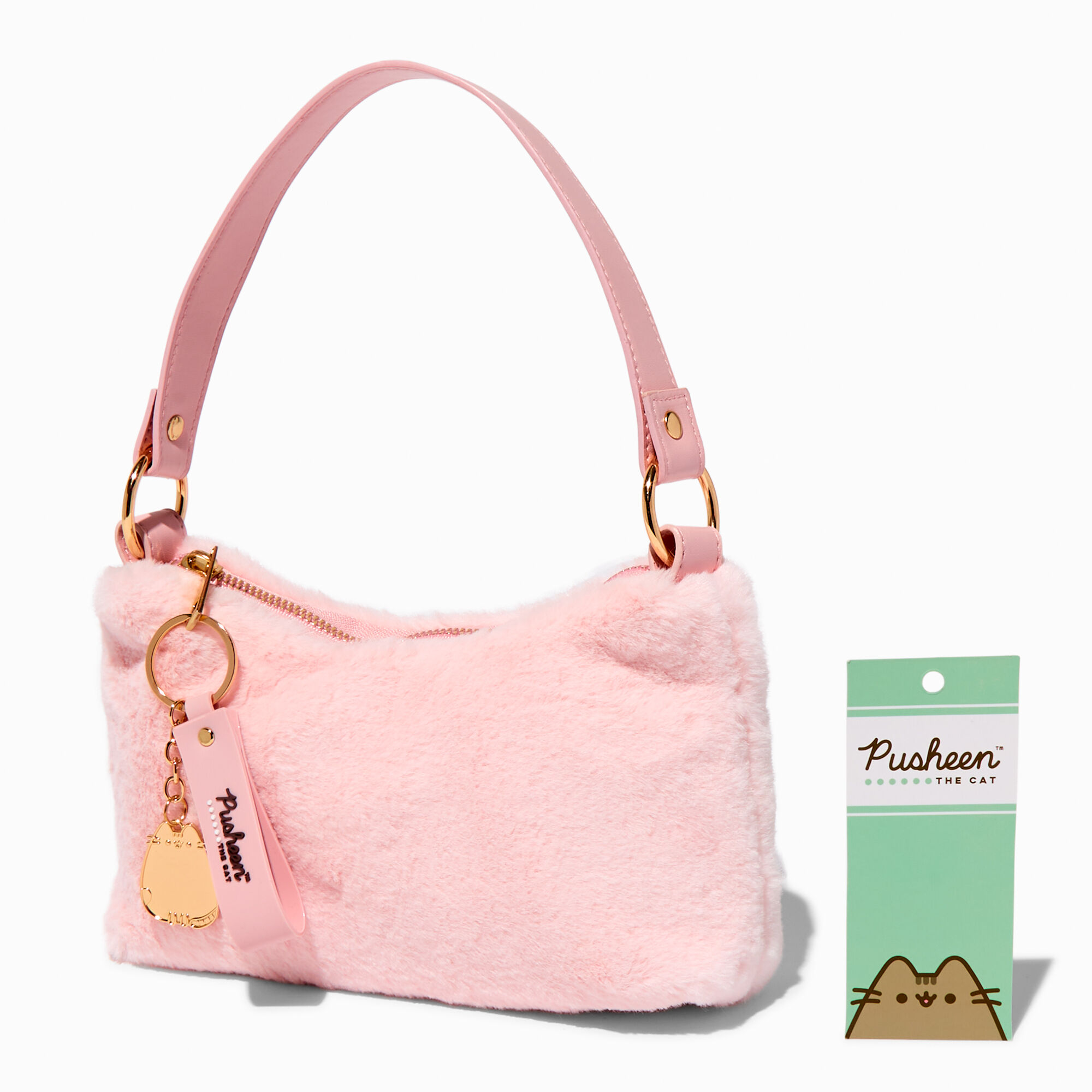 Claire s Pusheen Pink Sherpa Shoulder Bag Hawthorn Mall