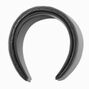 Black Quilted Faux Leather Headband,