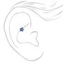 Boucles d&rsquo;oreilles rook avec perles d&rsquo;imitation et strass 1,2&nbsp;mm couleur argent&eacute;e - Bleu, lot de 3,