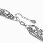 Silver-tone Paperclip Chain Multi-Strand Necklace,
