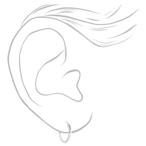 Sterling Silver 10mm Hinge Hoop Earrings,