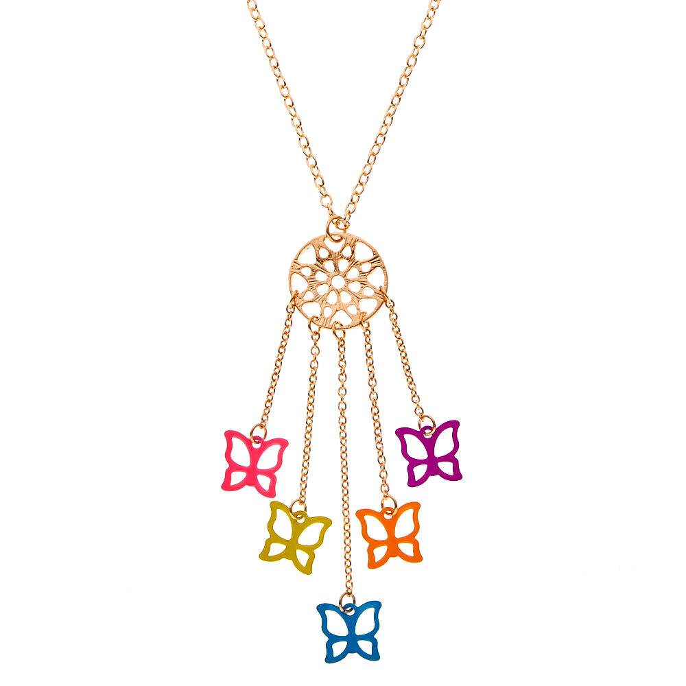 Butterfly Dreamcatcher Pendant Necklace,