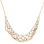 Gold Glass Rhinestone Draped Choker Necklace,
