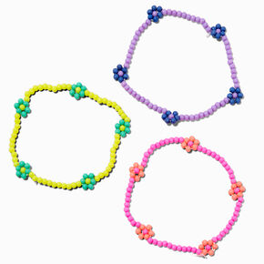 Bracelets de cheville perl&eacute;s avec motif floral Claire&#39;s Club - Lot de 3,