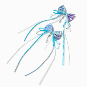 Claire&#39;s Club Gemstone Dangler Shimmer Hair Bow Clips - 2 Pack,