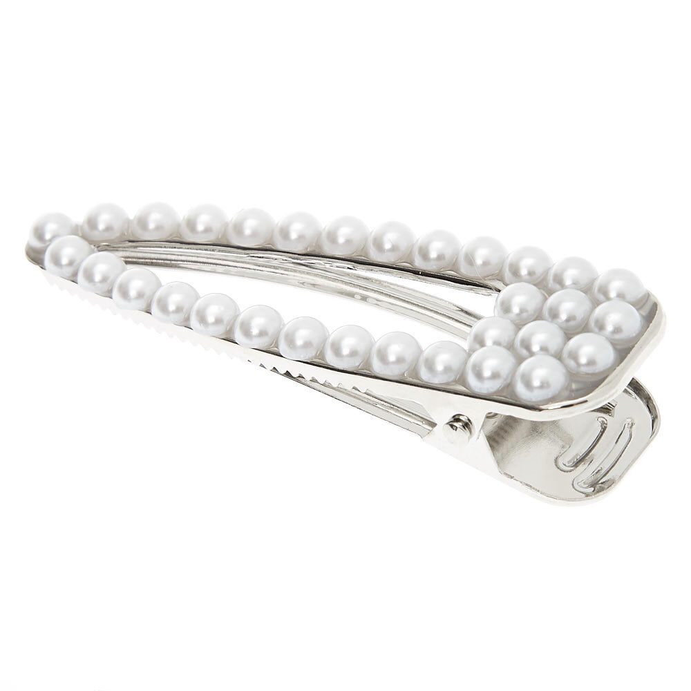 Silver Pearl Jumbo Hair Clip,