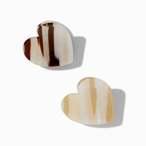 Pinces &agrave; cheveux c&oelig;ur &eacute;caille de tortue - Lot de 2,