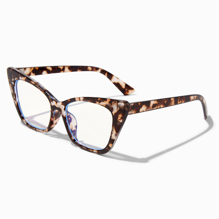 Brown Tortoiseshell Cat Eye Blue Light Reducing Clear Lens Frames,