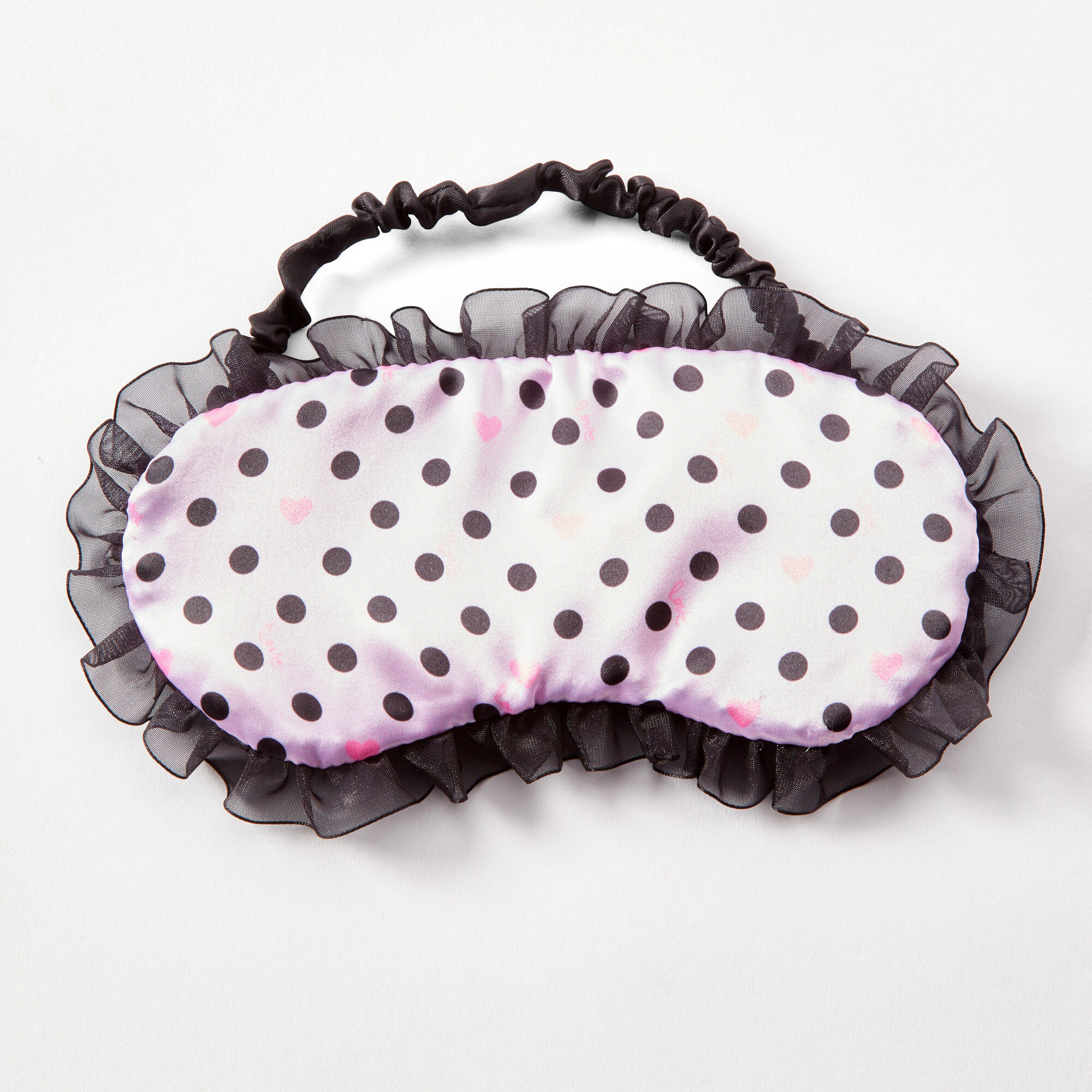 Claire's Masque de sommeil à volants et à pois - Rose