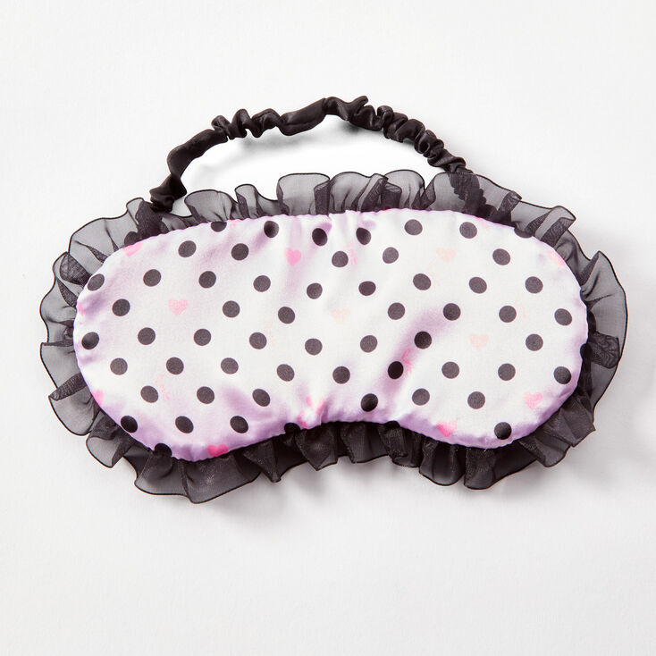 Polka Dot Ruffle Sleeping Mask - Pink,