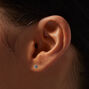 C LUXE by Claire&#39;s Silver-tone Titanium Cubic Zirconia Micro Daisy Flat Back Stud Earrings,