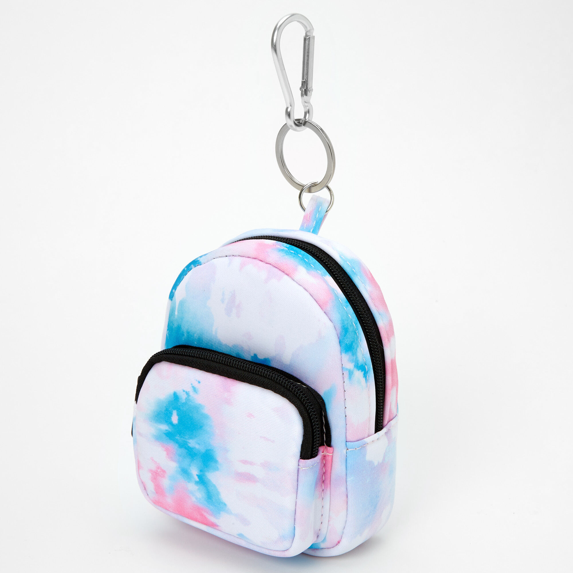 View Claires Pastel Tie Dye Mini Backpack Keyring Pinkblue information