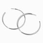 Silver-tone 60MM Tubular Hoop Earrings,