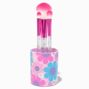 Retro Daisy Pink Makeup Brush Set - 3 Pack,