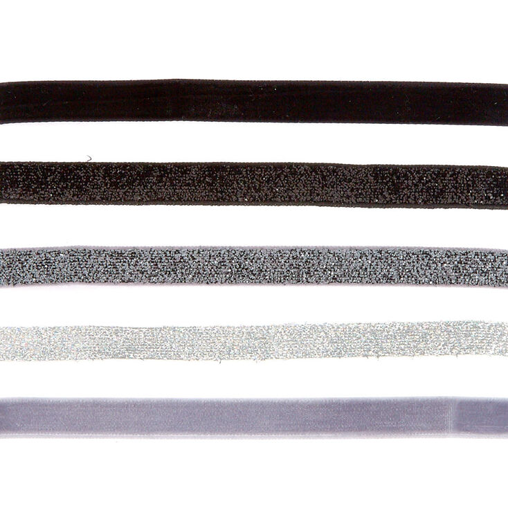5 Pack Grey Scale Glitter Choker Necklaces,