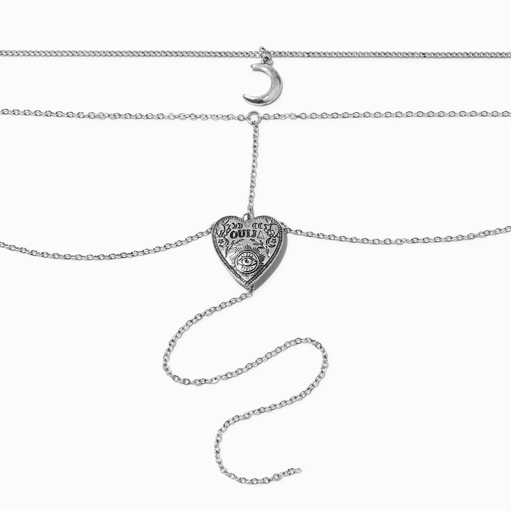 Silver Fortune Teller Multi-Strand Choker Necklaces - 2 Pack,