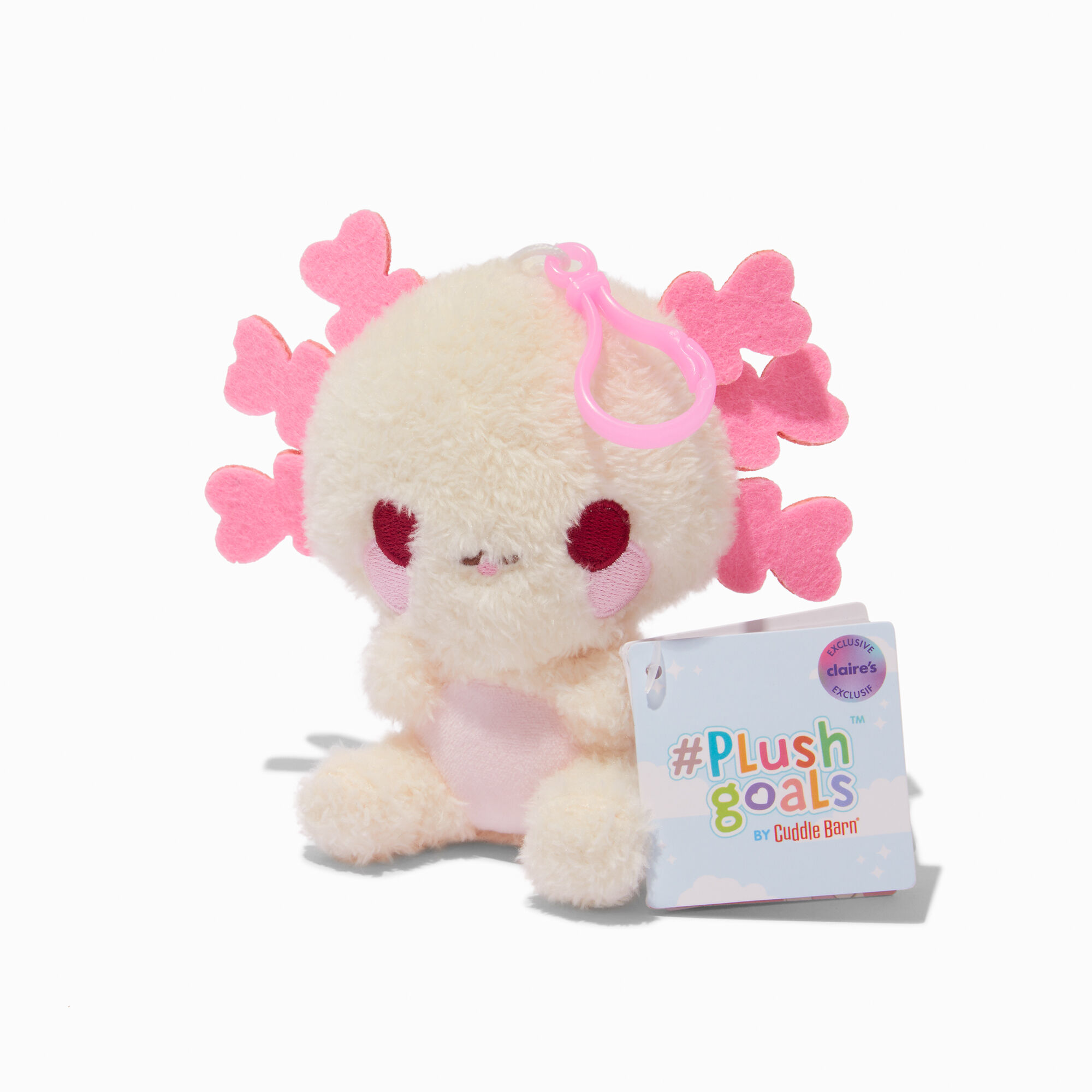 Décoration à clip pour sac en peluche Perla la précieuse axolotl 13 cm en exclusivité chez Claire’s #Plush Goals by Cuddle Barn®,