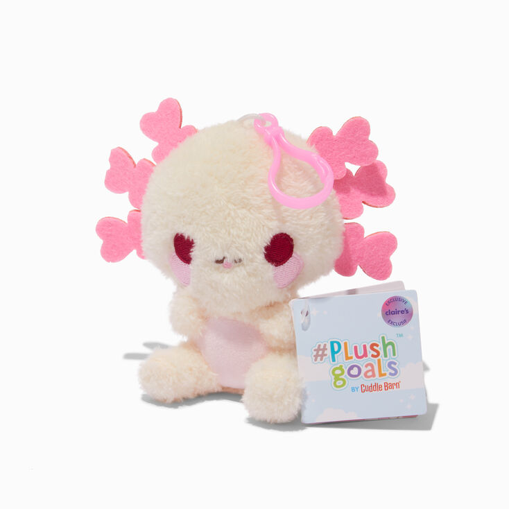 &#35;Plush Goals by Cuddle Barn&reg; Claire&#39;s Exclusive 5&#39;&#39; Perla the Precious Axolotl Soft Toy Bag Clip,