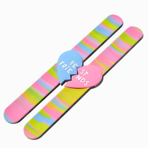 Best Friends Split Heart Rainbow Slap Bracelets - 2 Pack,