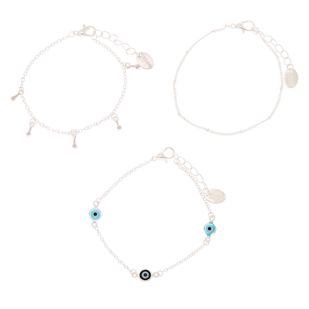 Evil Eye Chain Bracelets - 3 Pack,