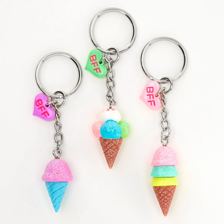 Ice Cream Cones Best Friends Keychains - 3 Pack,