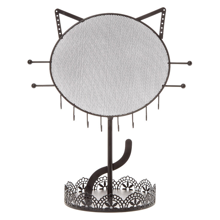 Claire's Porte-bijoux chat noir en métal