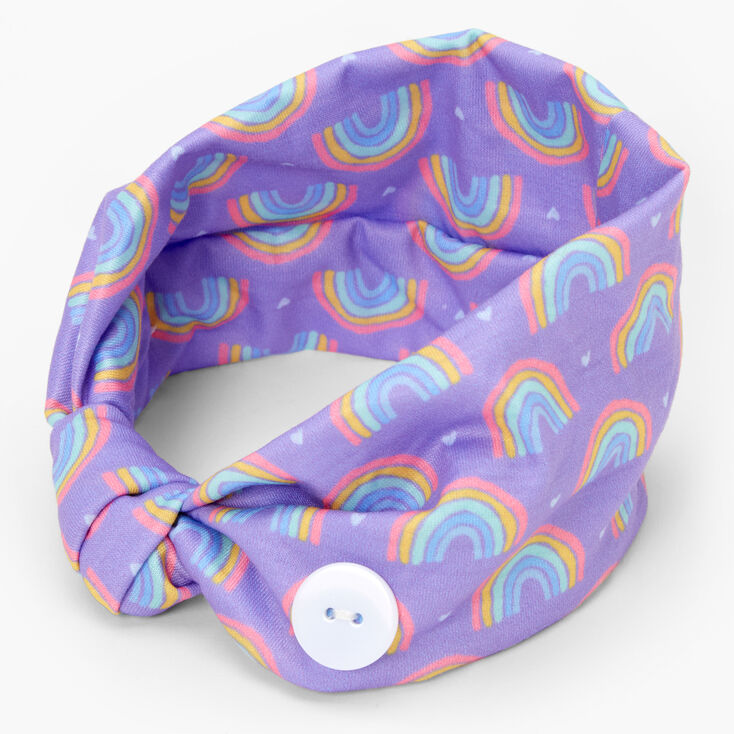 Claire&#39;s Club Rainbow Face Mask Headwrap - Purple,