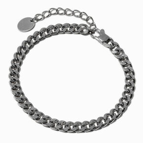Silver-tone Stainless Steel 6MM Curb Chain Bracelet,