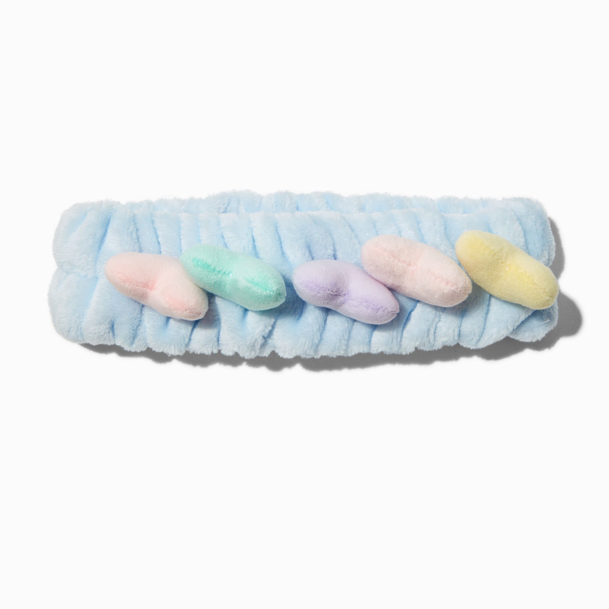 Bracelets éponge pour soins de visage et bandeau à nœud de maquillage cœurs pastel - Lot de 3,