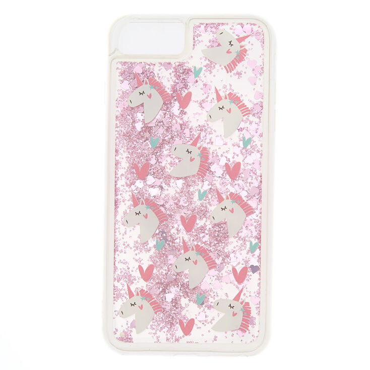Coque de portable licorne &agrave; paillettes roses,