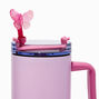 Pink Flower &amp; Butterfly Straw Covers - 2 Pack,