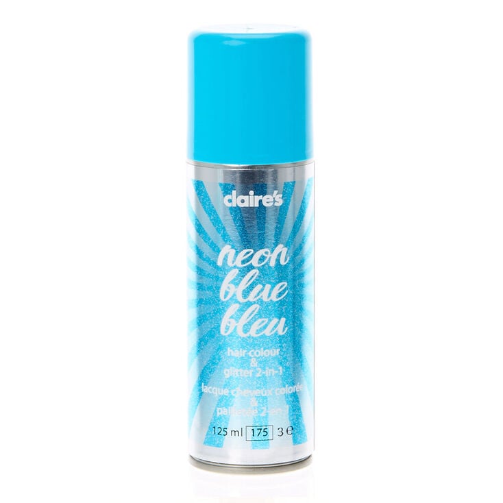 2 in 1 Neon Blue Glitter Hairspray,