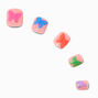 Multicolored Butterfly Square Press On Vegan Faux Nail Set - 24 Pack,