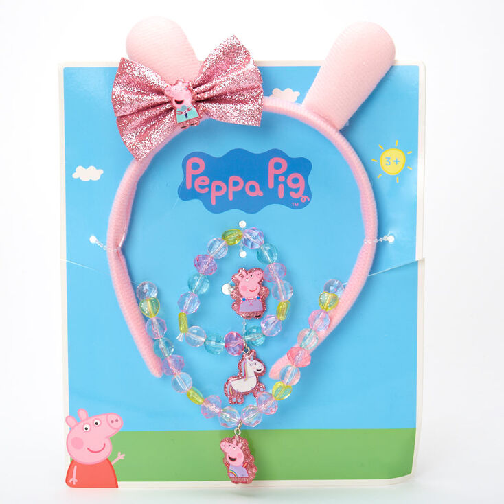 Peppa Pig&trade; Ears Headband and Jewellery Set &ndash; 4 Pack,