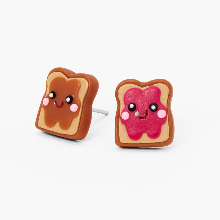 Peanut Butter and Jelly Sandwich Stud Earrings,