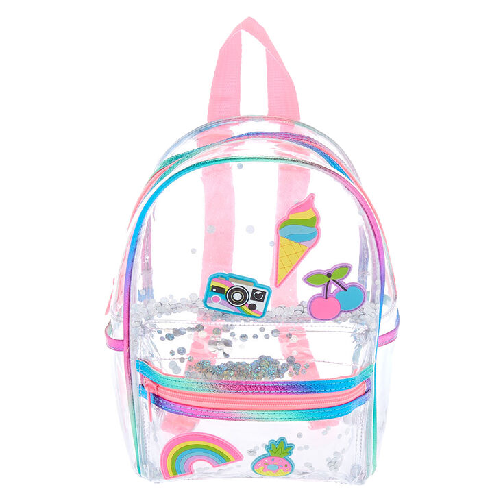 Rainbow Shaker Mini Backpack - Clear | Claire&#39;s US