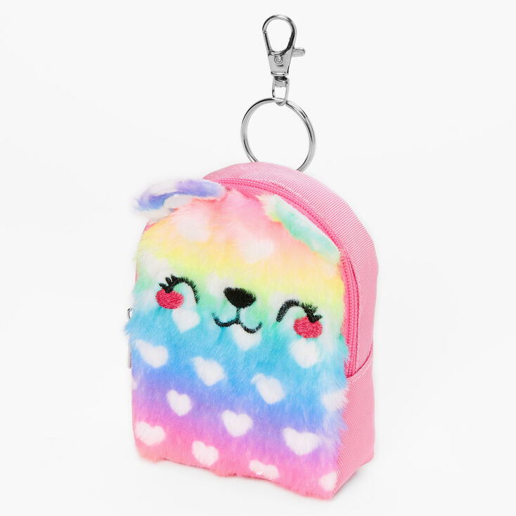 Rainbow Bear Mini Backpack Keychain,