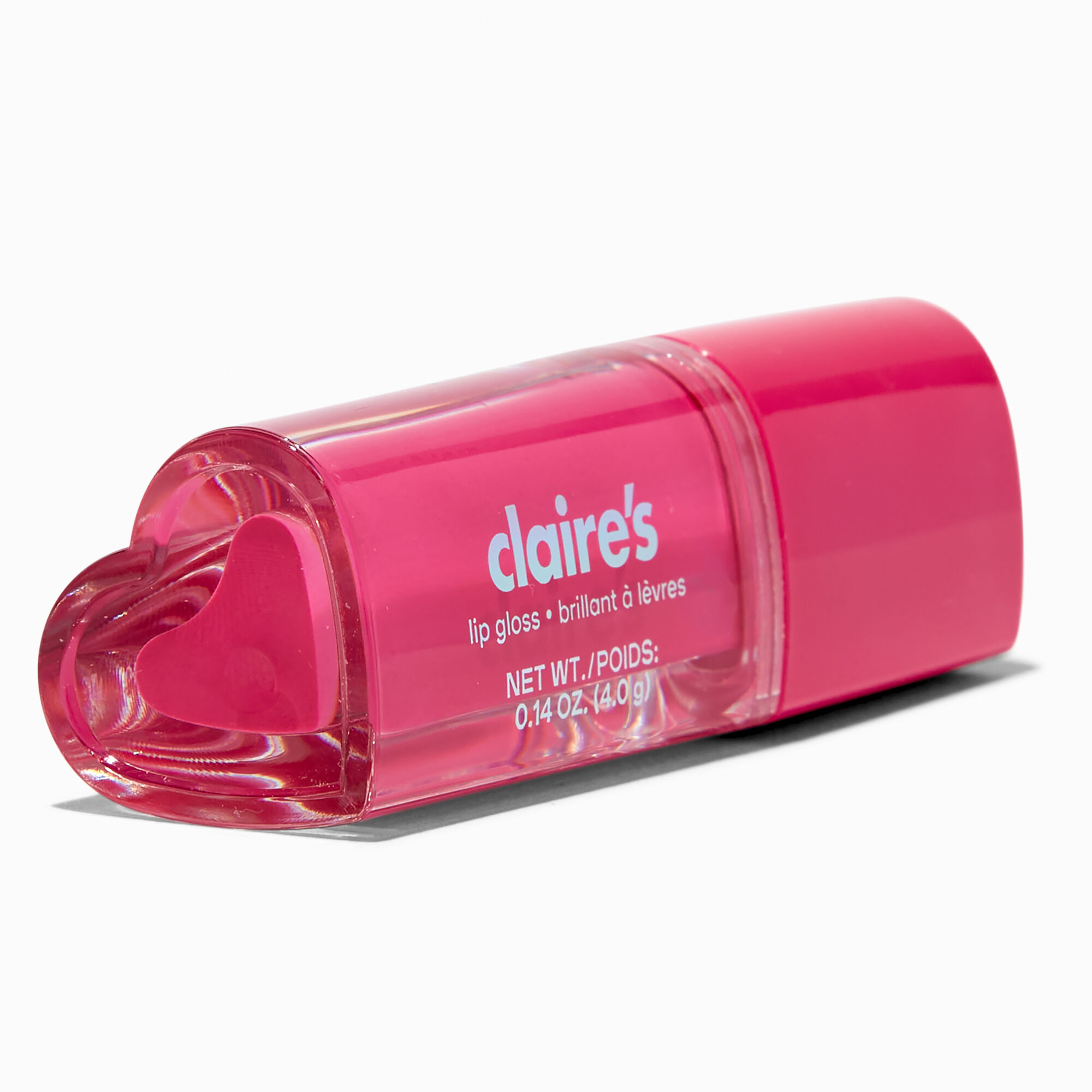View Claires Heart Shaped Lip Gloss Tube Hot Pink information