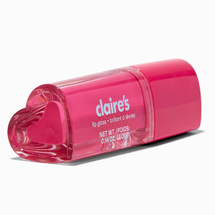 Heart Shaped Lip Goss Tube - Hot Pink,