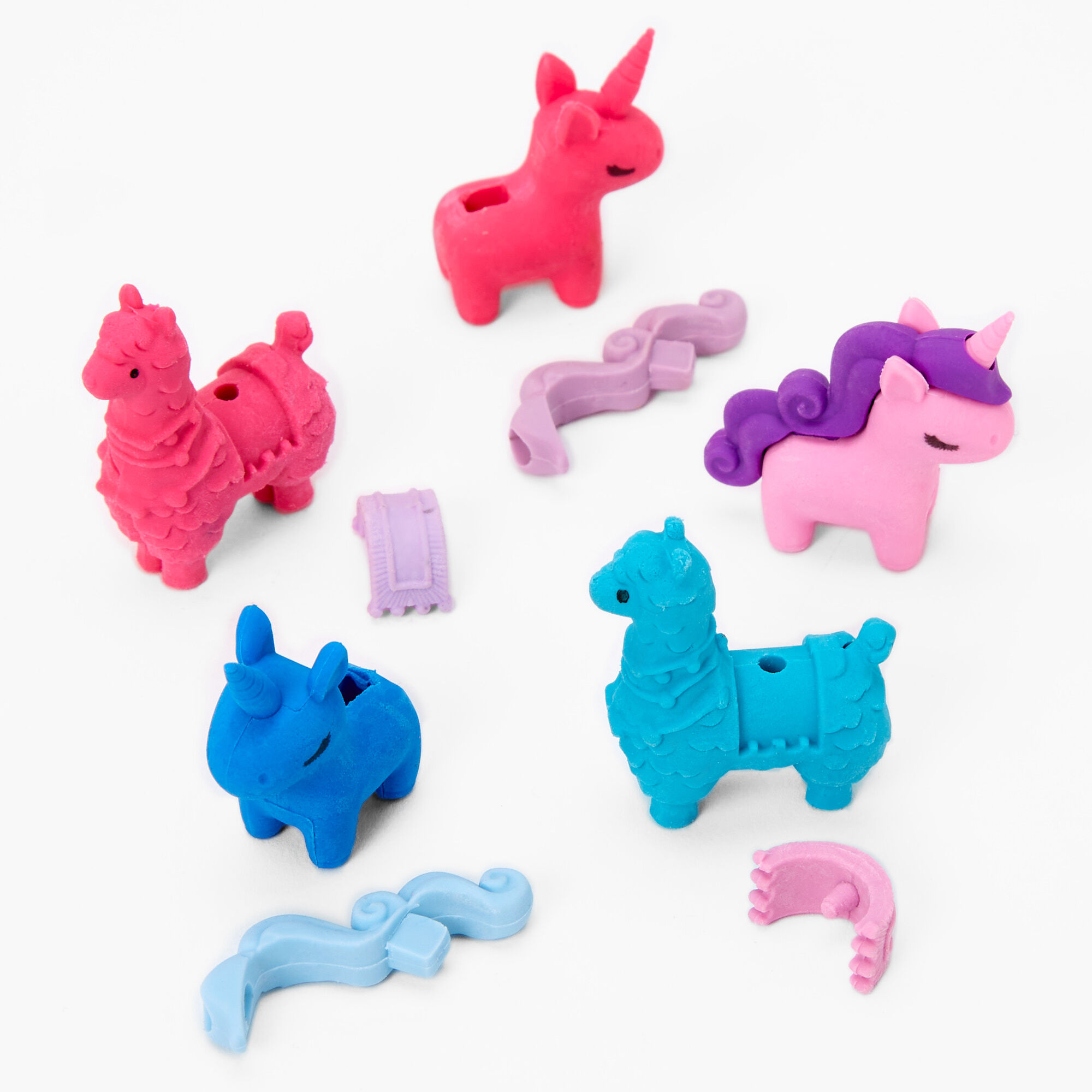 Gommes licorne et lama - Lot de 5,