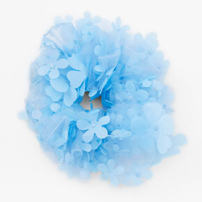 Giant Daisy Confetti Blue Hair Scrunchie,