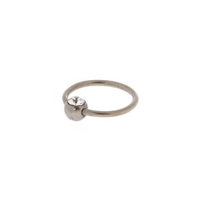 Anneau pour piercing au cartilage 0,8&nbsp;mm zircon cubique en titane couleur argent&eacute;e,