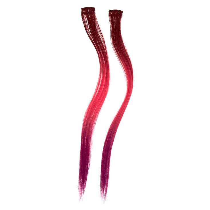Extensions de cheveux synth&eacute;tiques effet d&eacute;grad&eacute; &ndash; Magenta, lot de 2,