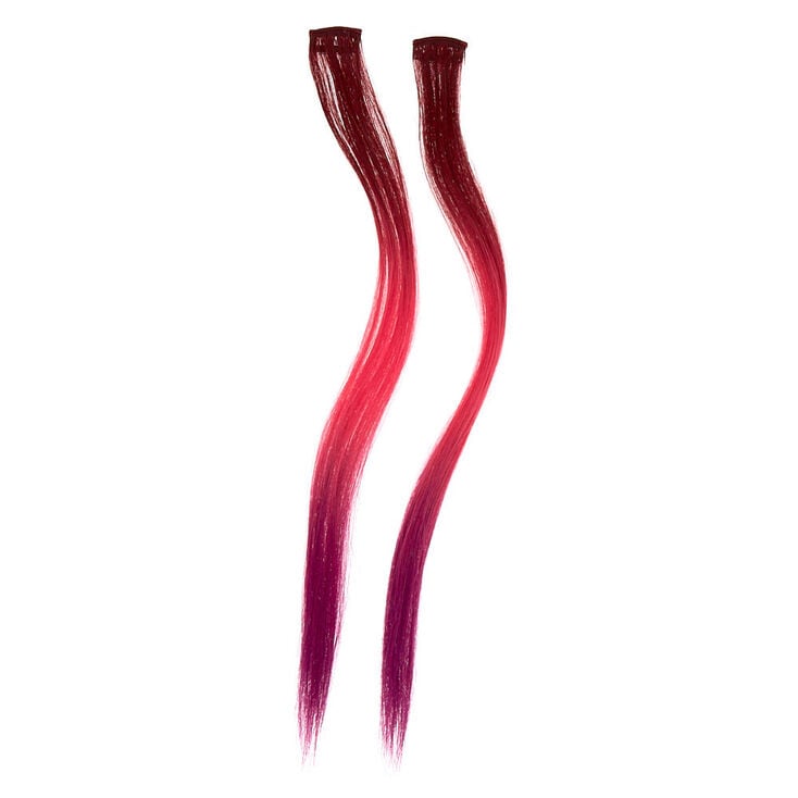 Ombre Faux Hair Extensions - Magenta, 2 Pack | Claire's