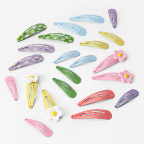 Multi Size Daisy Pastel Snap Hair Clips - 22 Pack,